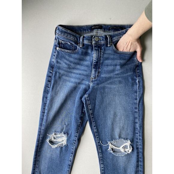 Banana Republic Pants Womens Size 29 Premium Denim Mid Rise Straight Distressed - Picture 8 of 12